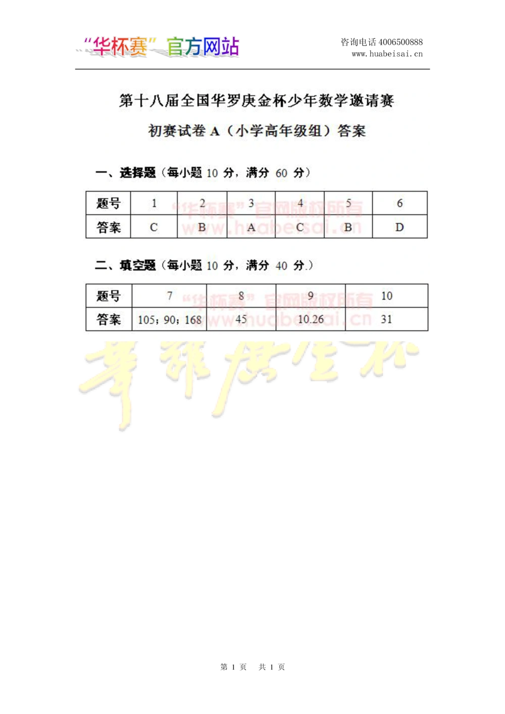 华罗庚杯1986-2020初赛复赛全真精华宝典133套_小学奥数希望杯华杯赛数学竞赛历年真题试题试卷答案解析电子版_1华杯赛103套Word版真题