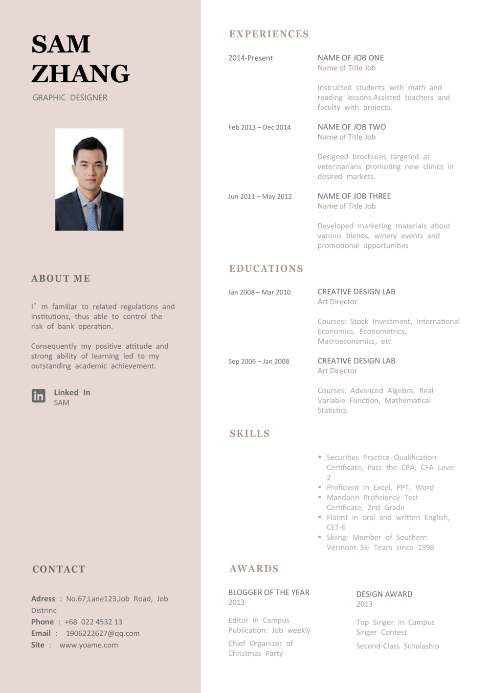 2高端简洁英文CV简历(68)_简历模板_英文简历模版86套2025版_