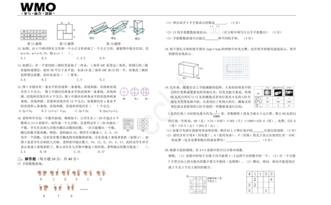 WMO5年级_小学奥数希望杯华杯赛数学竞赛历年真题试题试卷答案解析电子版_赠送5WMO历年真题_21届WMO3-9年级真题与答案