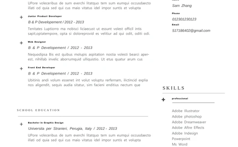 3中英文对照简历(81)_简历模板_英文简历模版86套2025版_