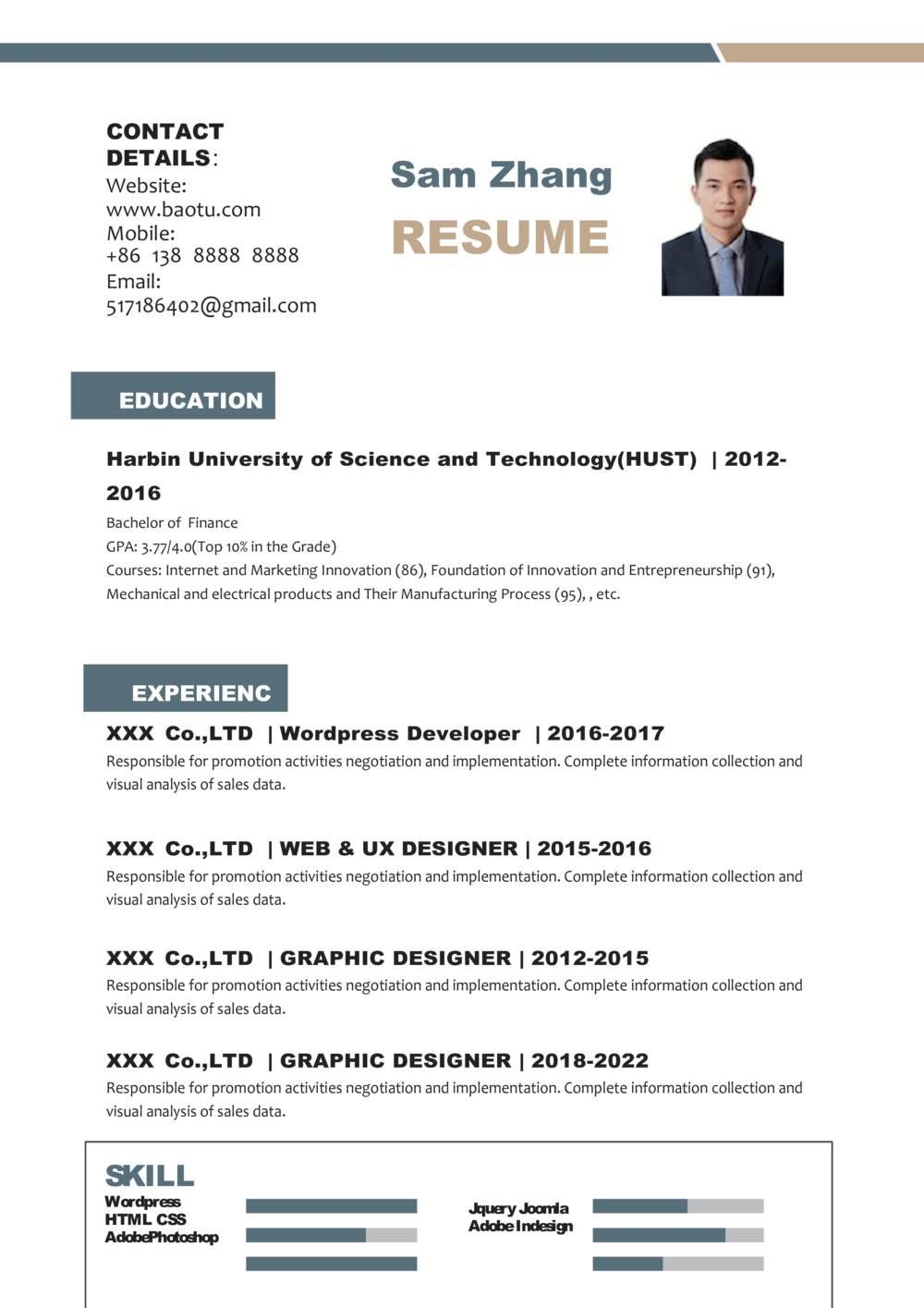 2高端简洁英文CV简历(50)_简历模板_英文简历模版86套2025版_