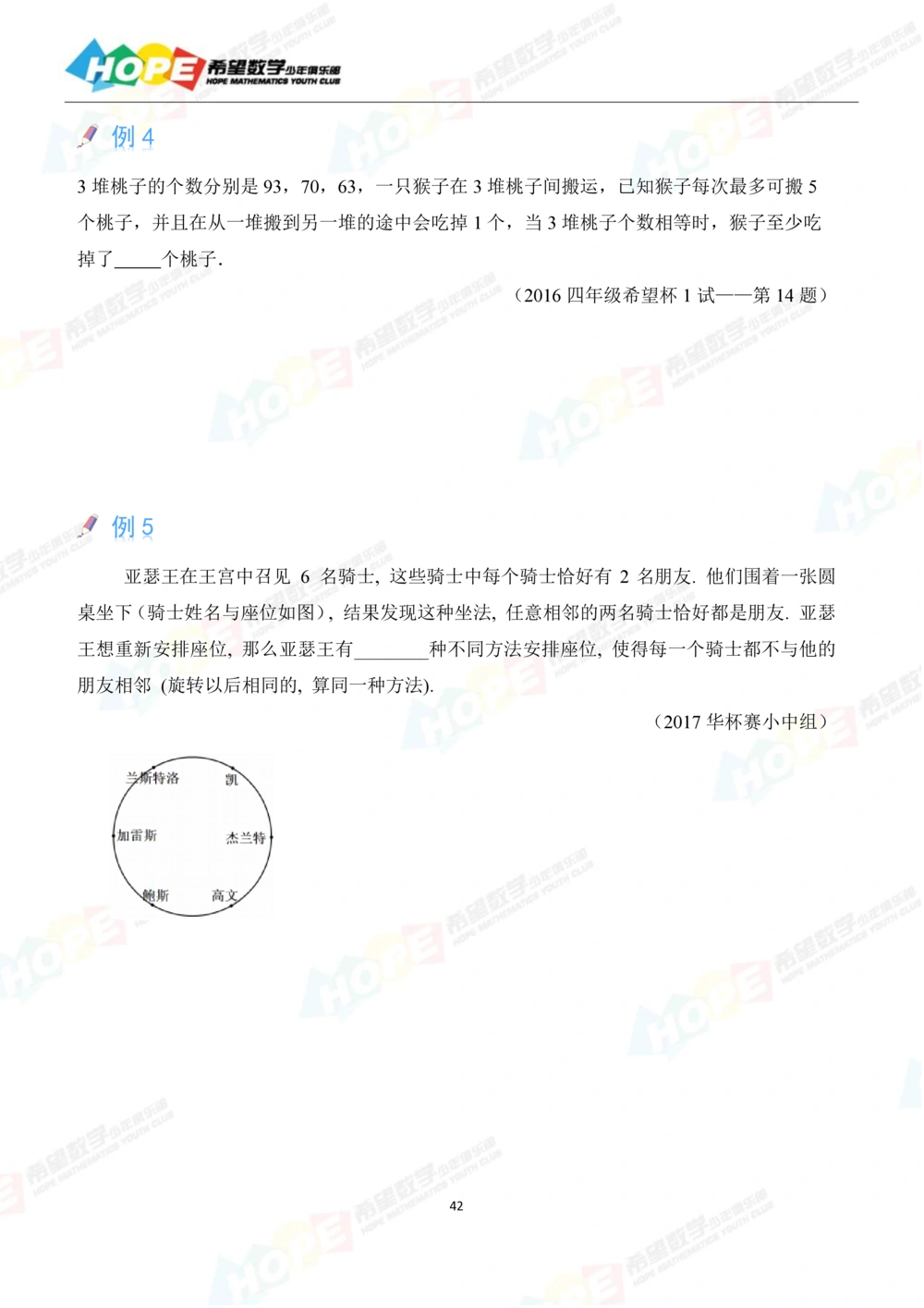 希望数学少年俱乐部精品课学生用书-四年级_小学奥数希望杯华杯赛数学竞赛历年真题试题试卷答案解析电子版_3希望杯46套Word版真题