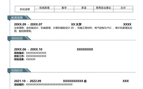K0_简历模板_推荐考研复试简历模版K0-K25_