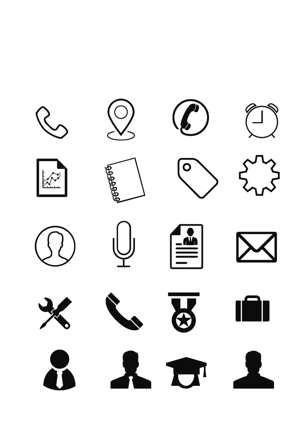 简历常用图标_简历模板_赠品