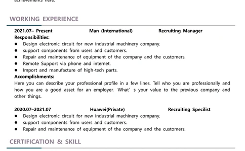 3中英文对照简历(80)_简历模板_英文简历模版86套2025版_