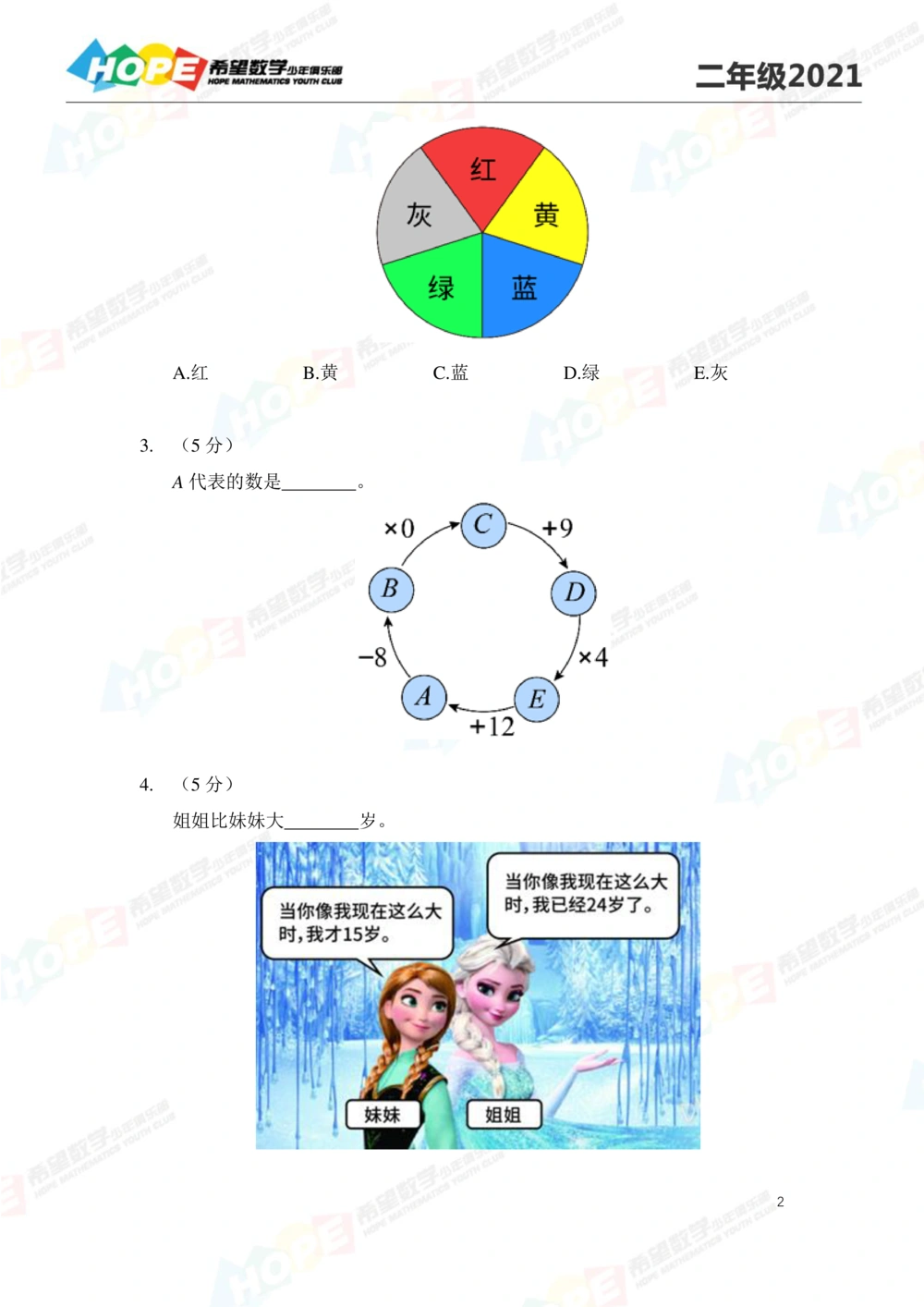 2021冬令营2年级_小学奥数希望杯华杯赛数学竞赛历年真题试题试卷答案解析电子版_3希望杯46套Word版真题