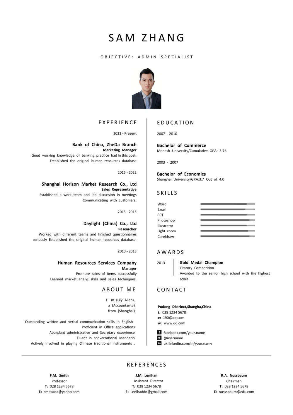 1极简气质英文CV简历(19)_简历模板_英文简历模版86套2025版_