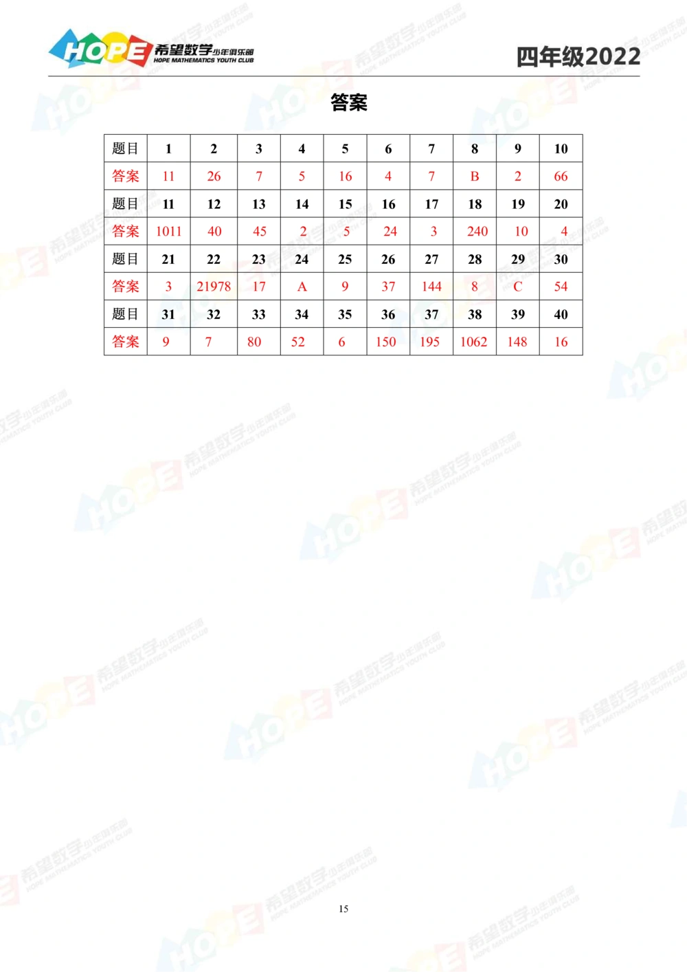 2022冬令营4年级_小学奥数希望杯华杯赛数学竞赛历年真题试题试卷答案解析电子版_3希望杯46套Word版真题_希望杯2022冬令营