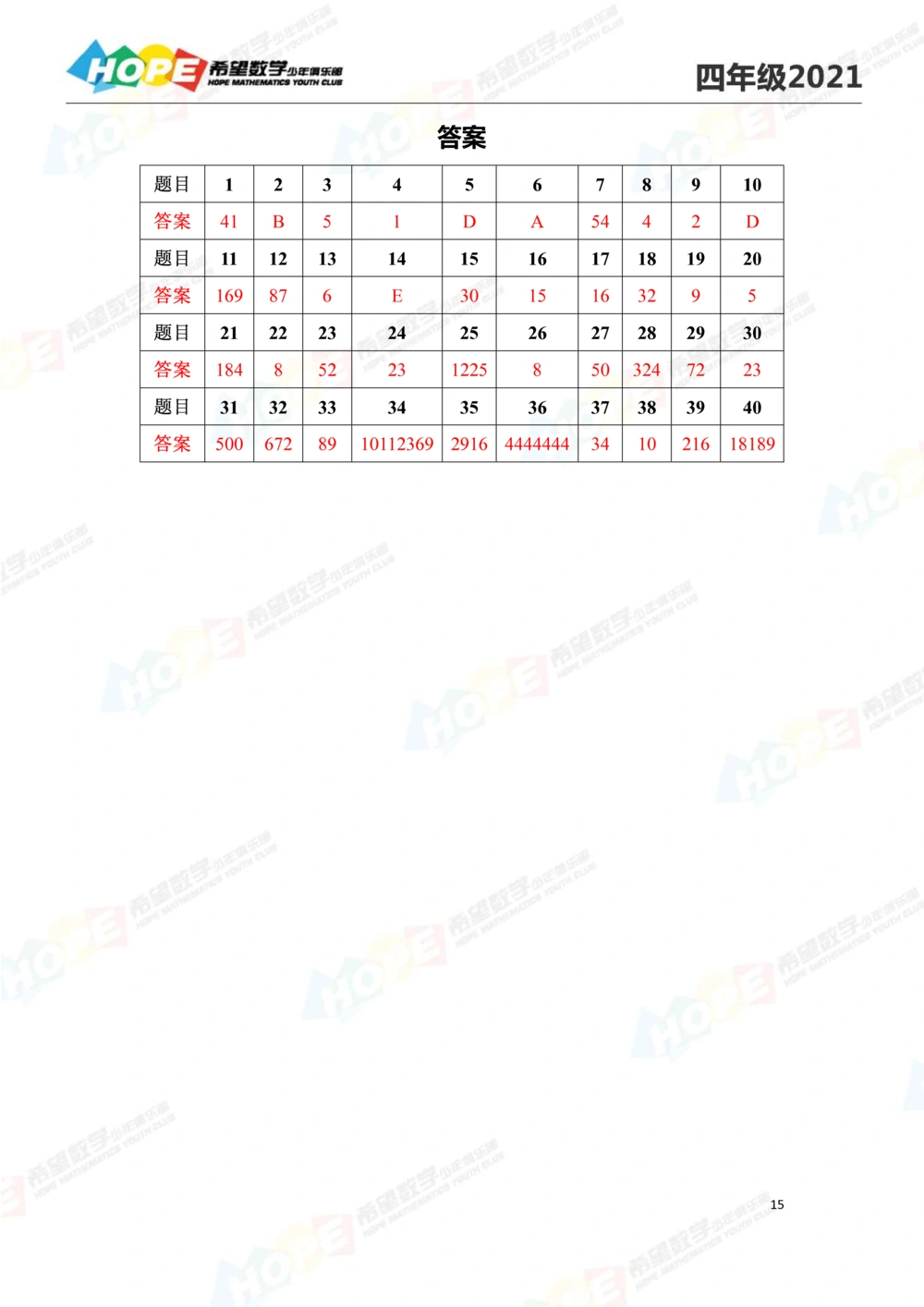 2021冬令营4年级_小学奥数希望杯华杯赛数学竞赛历年真题试题试卷答案解析电子版_3希望杯46套Word版真题