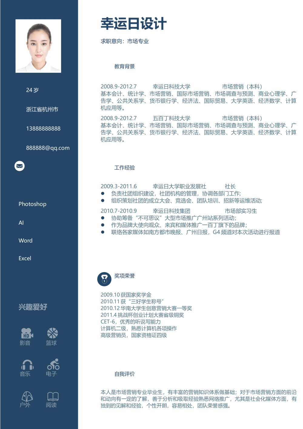06_简历模板_四页模板封面+简历+自荐信+尾页_