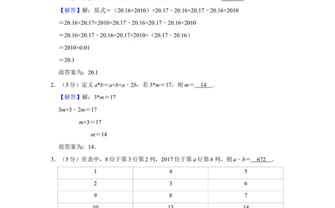 2017年第十五届小学&ldquo;希望杯&rdquo;全国数学邀请赛试卷（五年级第2试）_小学奥数希望杯华杯赛数学竞赛历年真题试题试卷答案解析电子版_01-5年级希望杯真题汇总word