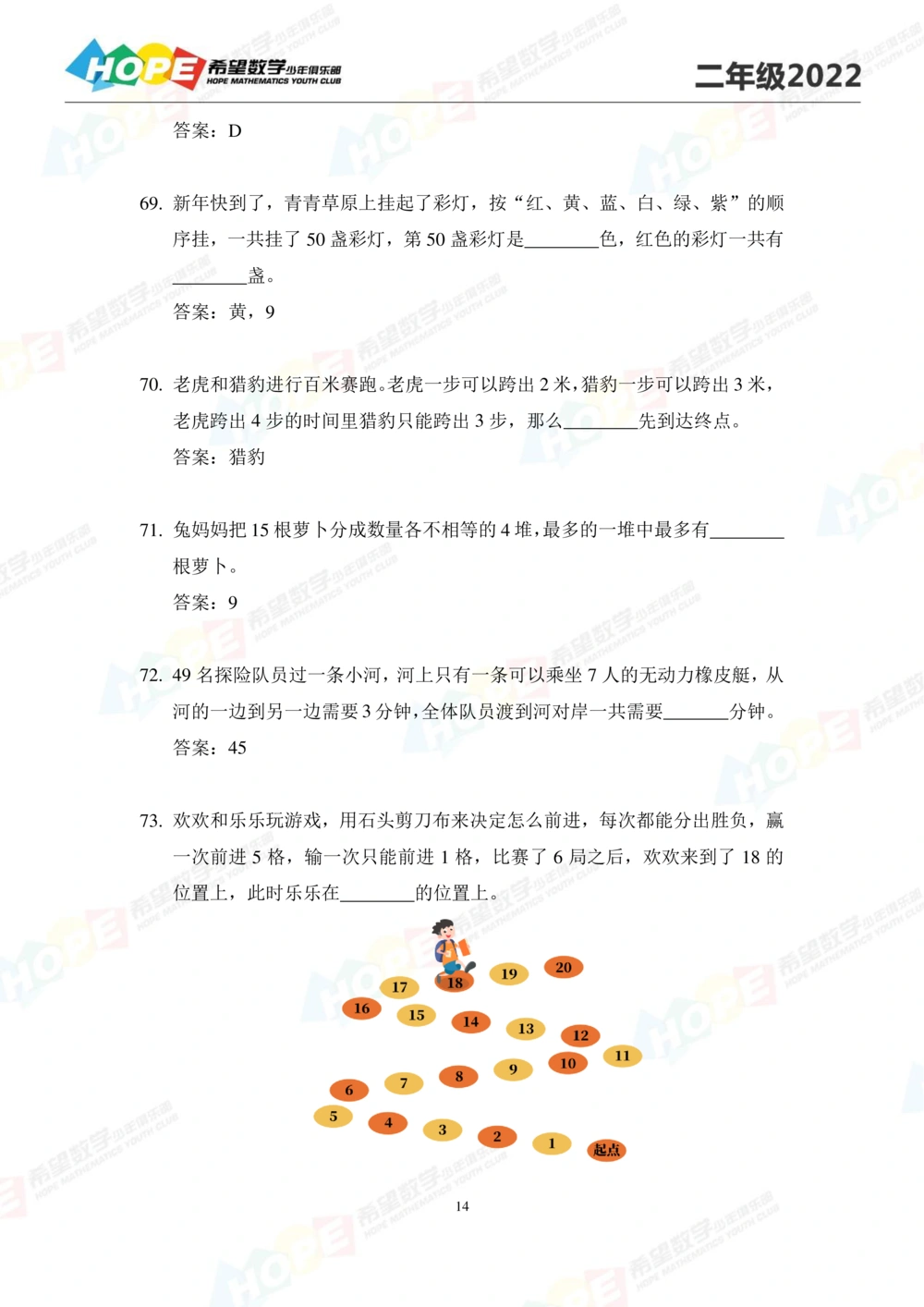 2022培训题2年级-答案版_小学奥数希望杯华杯赛数学竞赛历年真题试题试卷答案解析电子版_3希望杯46套Word版真题_2022培训题100