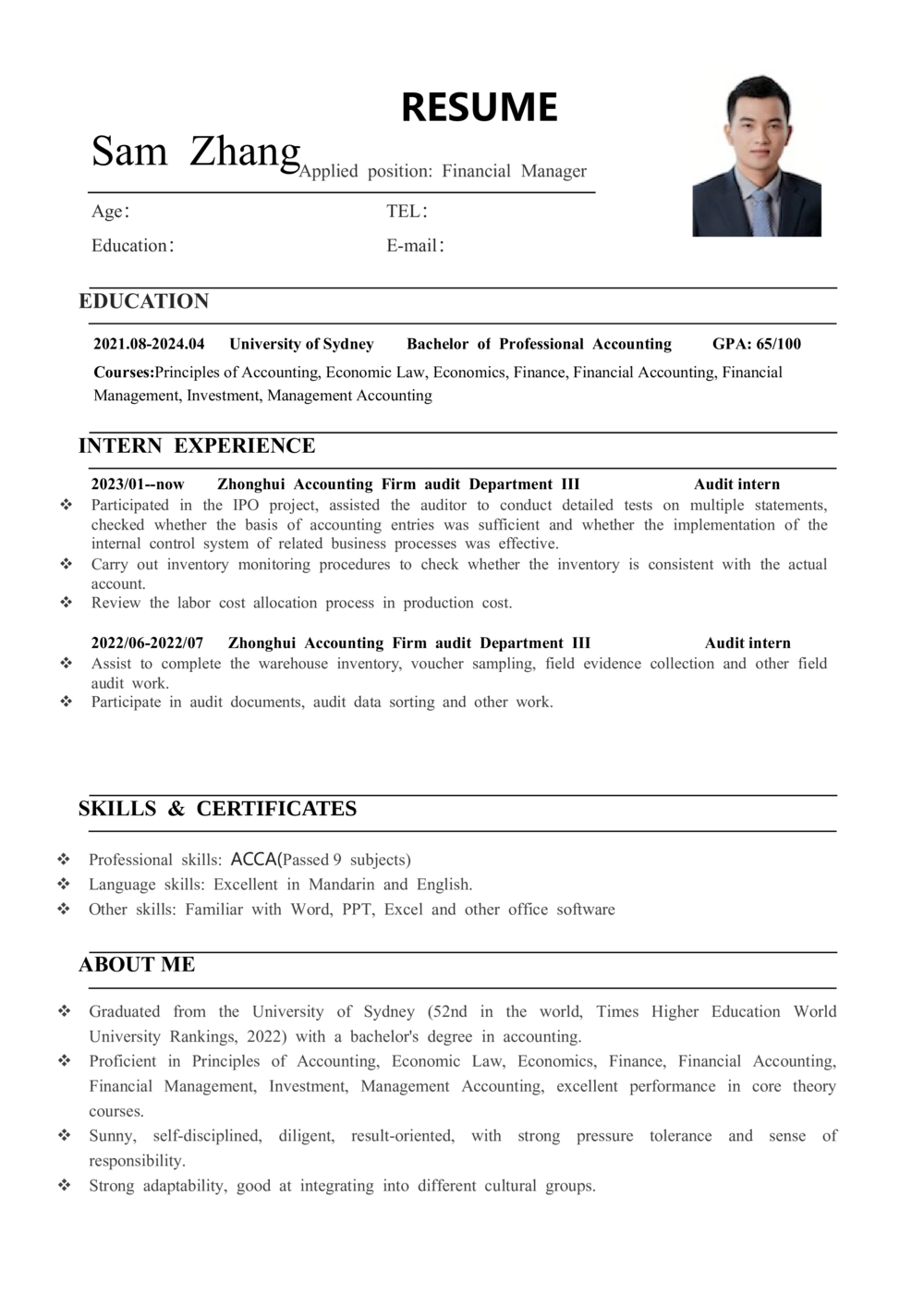 1极简气质英文CV简历(7)_简历模板_英文简历模版86套2025版_