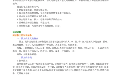 中考总复习&mdash;&mdash;散文阅读知识讲解_中考全科复习资料_北京四中绝密资料01中考语文总复习_21中考总复习&mdash;&mdash;散文阅读_中考总复习&mdash;&mdash;散文阅读