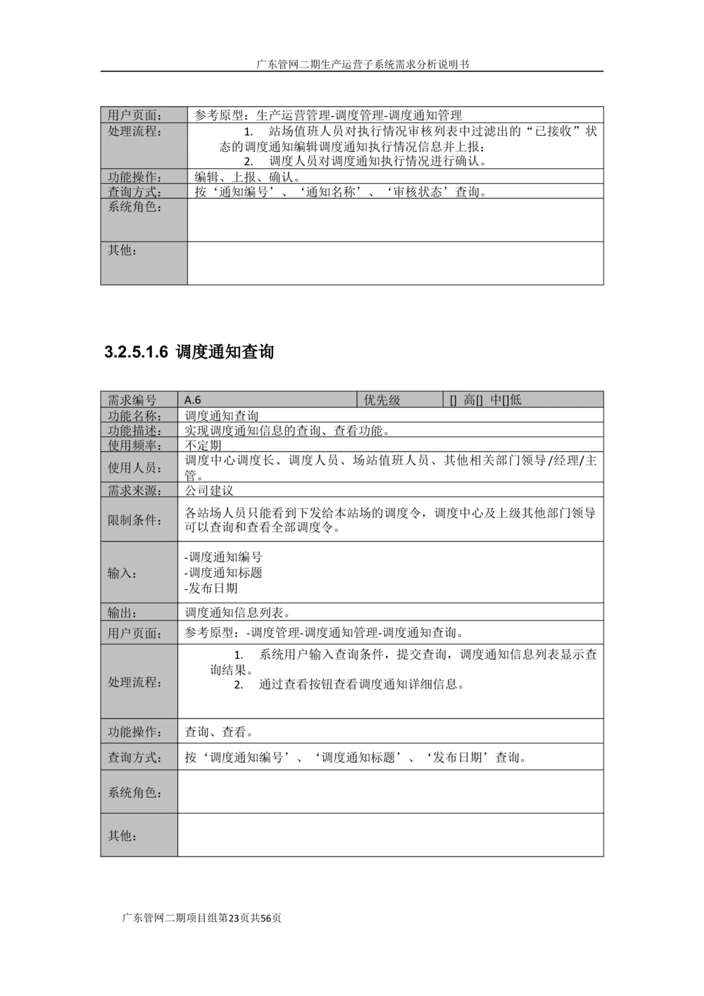 XX管网二期生产运营子系统需求规格说明书（v1.6_436套软件开发需求文档_VD516-软件开发需求文档_10各类系统软件开发需求_更新内容