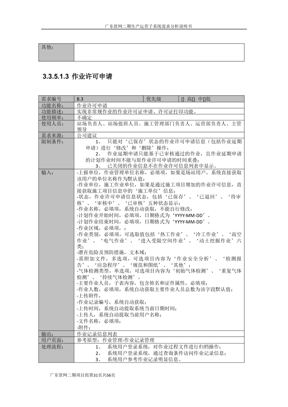 XX管网二期生产运营子系统需求规格说明书（v1.6_436套软件开发需求文档_VD516-软件开发需求文档_10各类系统软件开发需求_更新内容