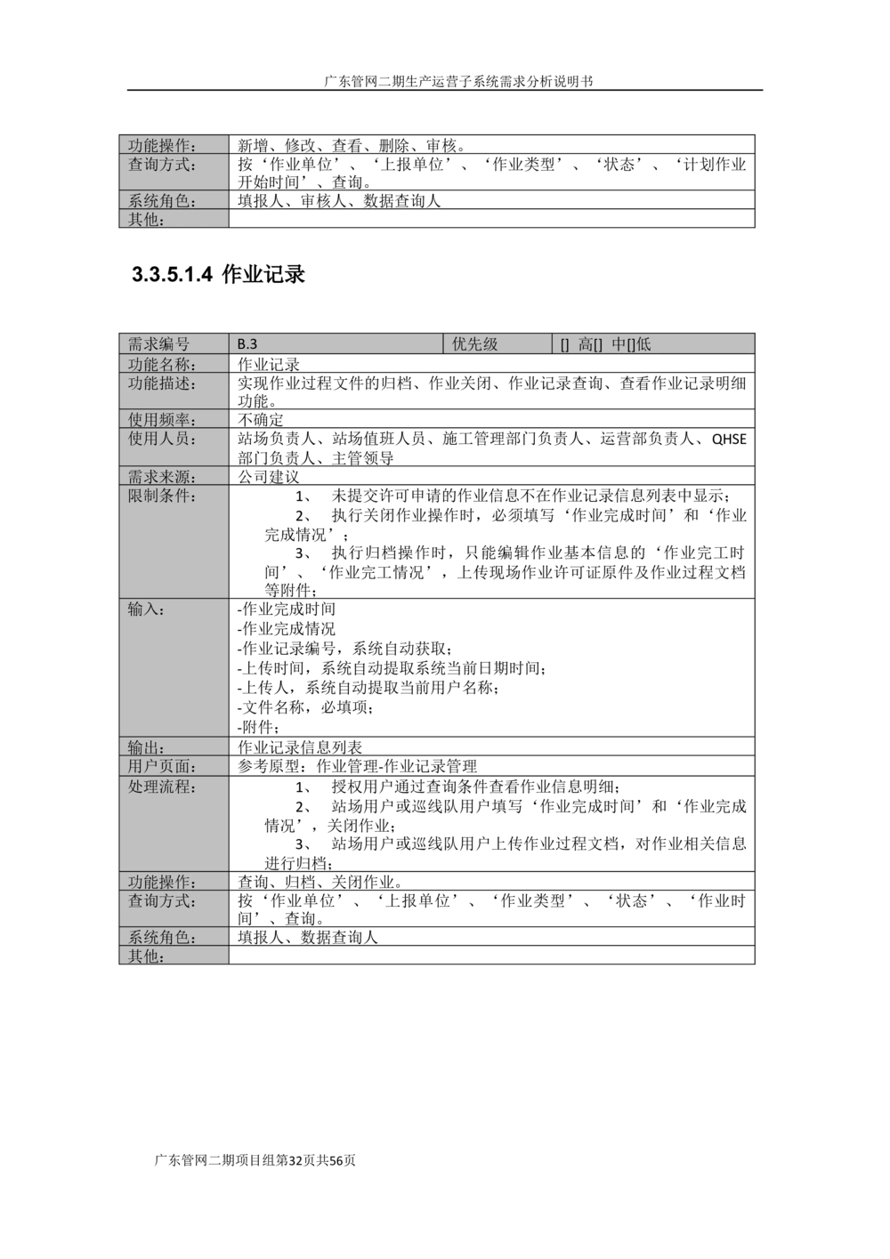 XX管网二期生产运营子系统需求规格说明书（v1.6_436套软件开发需求文档_VD516-软件开发需求文档_10各类系统软件开发需求_更新内容