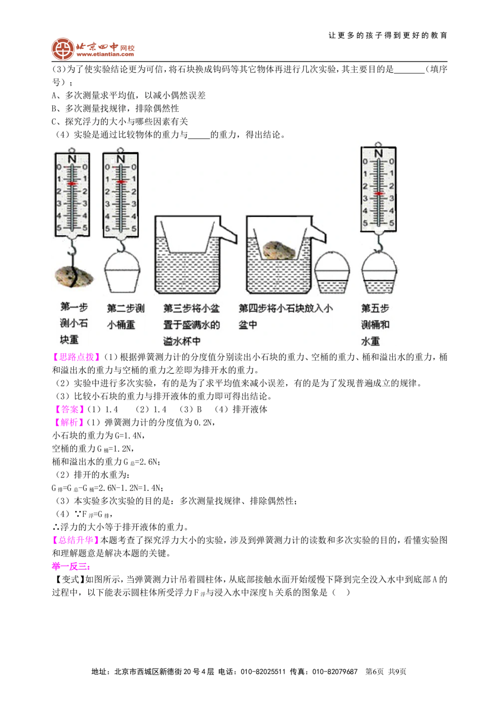 中考冲刺：力学实验（提高）知识讲解_中考全科复习资料_北京四中绝密资料04中考物理总复习_37中考冲刺：力学实验（提高）