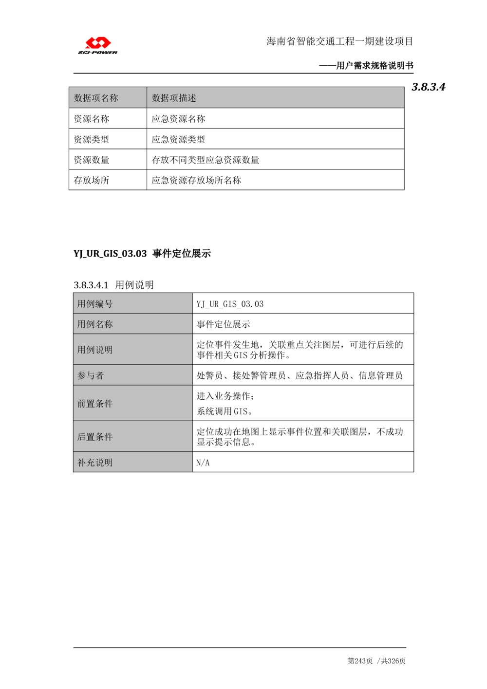 XX省智能交通工程一期建设项目_应急指挥管理系统_需求规格说明书_V0.75_436套软件开发需求文档_VD516-软件开发需求文档_10各类系统软件开发需求_更新内容