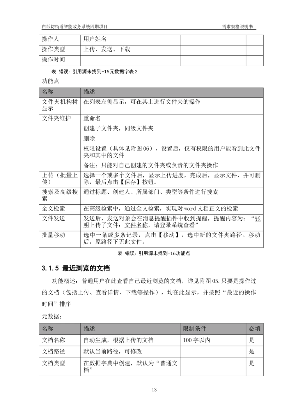 XXX智能政务系统四期项目-需求规格说明书_436套软件开发需求文档_VD516-软件开发需求文档_10各类系统软件开发需求_更新内容