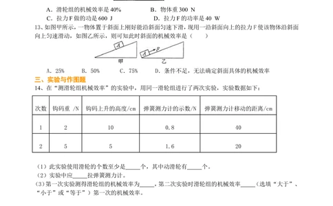 中考总复习：功功率机械效率（提高）巩固练习_中考全科复习资料_北京四中绝密资料04中考物理总复习_23总复习：功功率机械效率（提高）