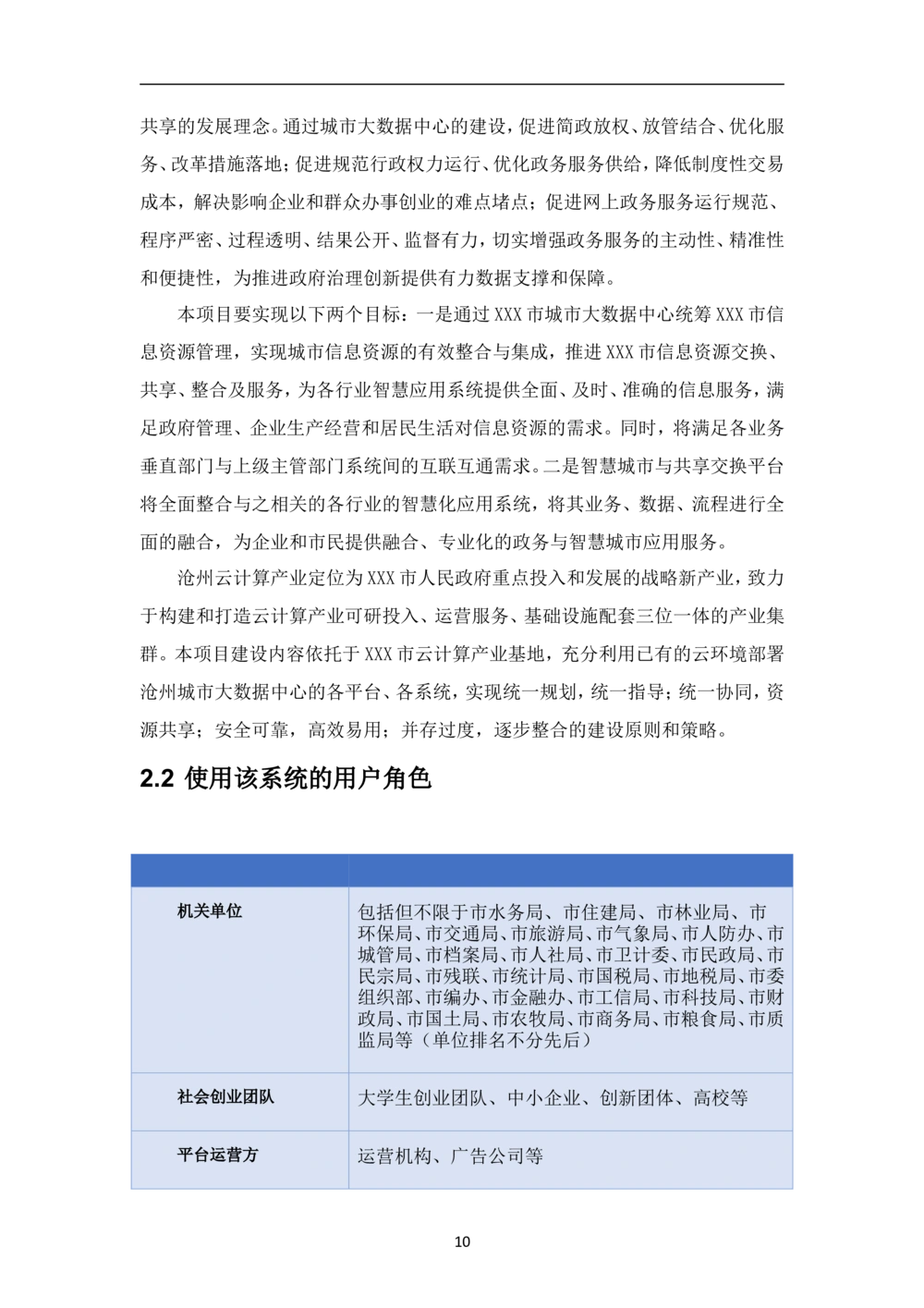XX市智慧城市大数据中心-需求规格说明书（终稿_436套软件开发需求文档_VD516-软件开发需求文档_10各类系统软件开发需求