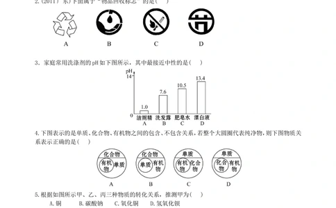 中考冲刺：化学图表题（基础）巩固练习_中考全科复习资料_北京四中绝密资料05中考化学总复习_55中考冲刺：化学图表题（基础）