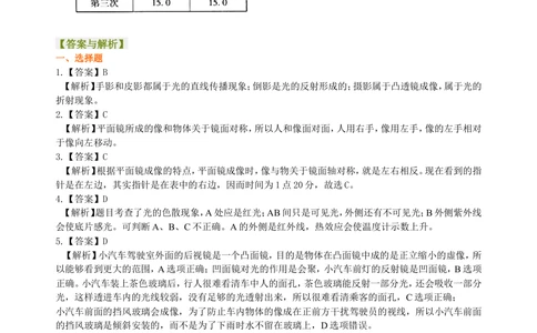 中考总复习：光现象（基础）巩固练习_中考全科复习资料_北京四中绝密资料04中考物理总复习_02总复习：光现象（基础）