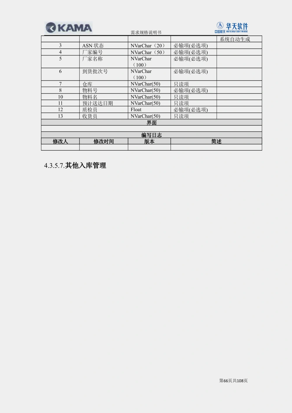 XX汽车CMMP项目二次需求规格说明书V0.4.2_436套软件开发需求文档_VD516-软件开发需求文档_10各类系统软件开发需求_更新内容