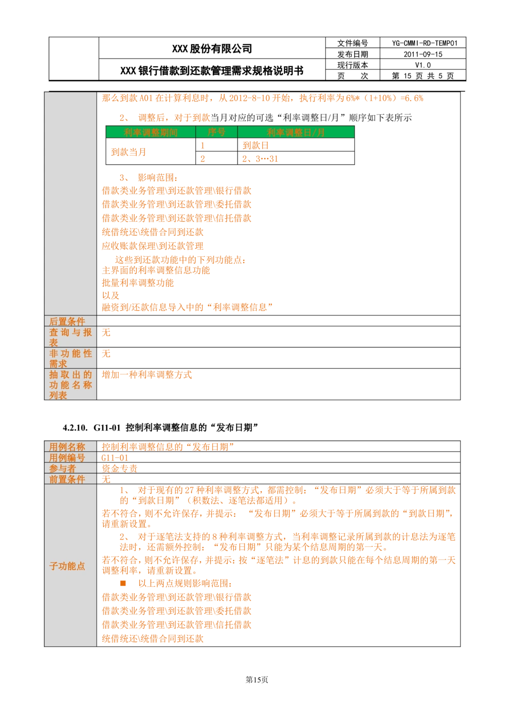 XX银行借款到还款管理需求规格说明书_436套软件开发需求文档_VD516-软件开发需求文档_10各类系统软件开发需求