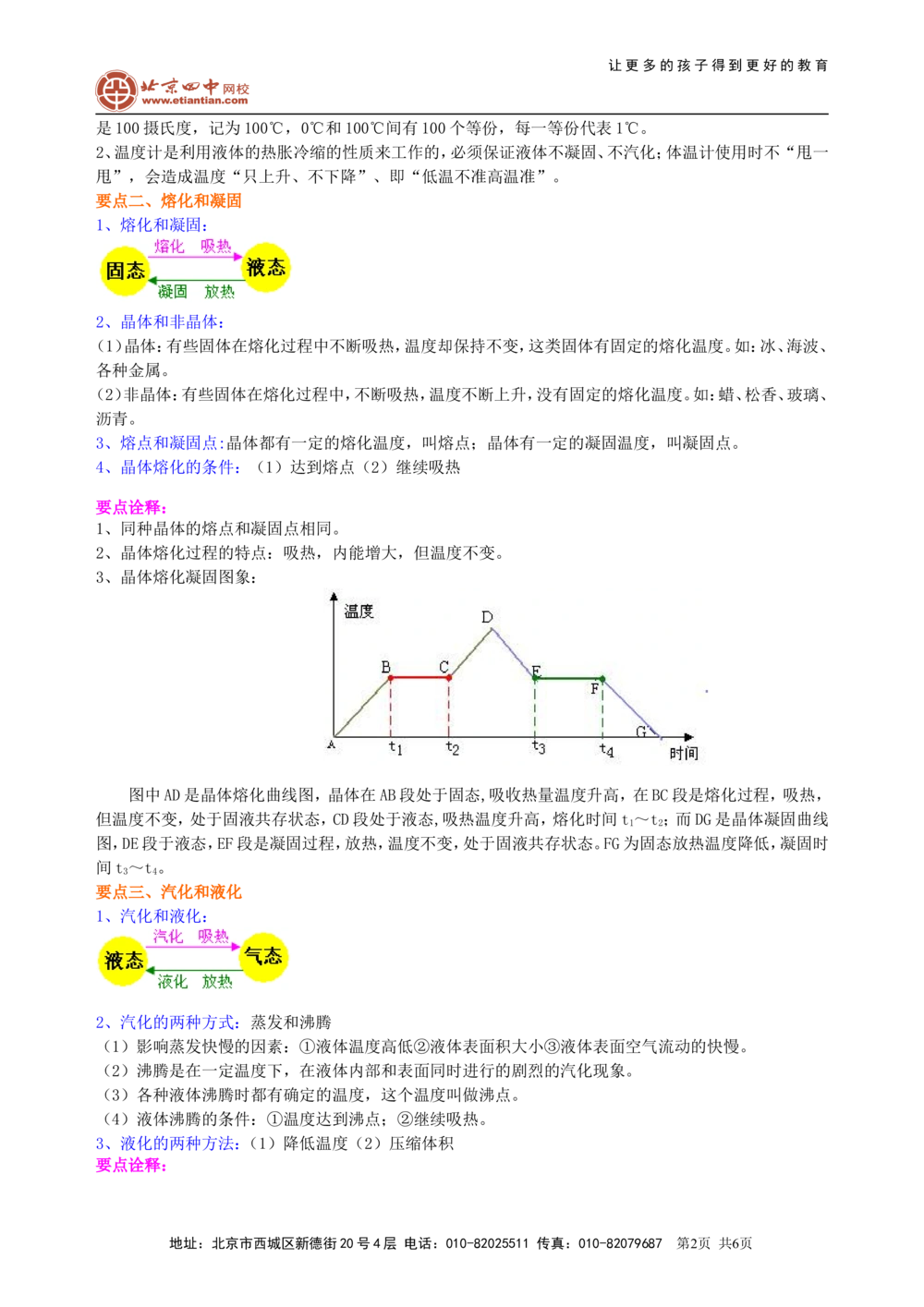 中考复习：物态变化（基础）_中考全科复习资料_北京四中绝密资料04中考物理总复习_06总复习：物态变化（基础）