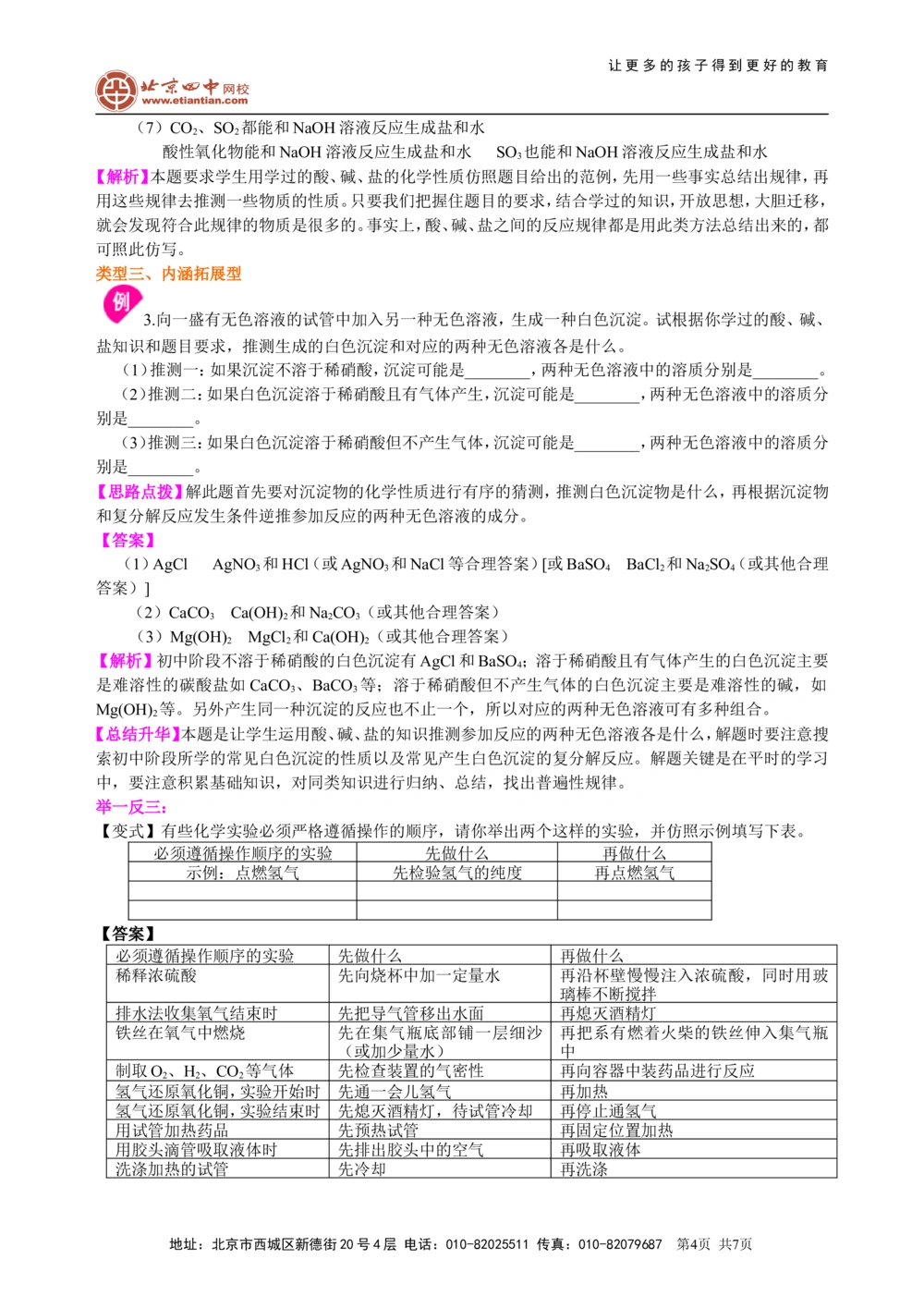 中考冲刺：开放性试题（提高）知识讲解_中考全科复习资料_北京四中绝密资料05中考化学总复习_54中考冲刺：开放性试题（提高）