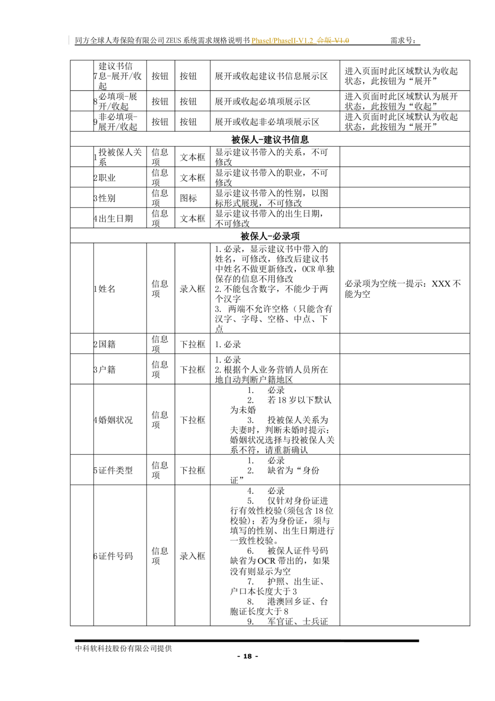 XX人寿ZEUS系统需求规格说明书合版-V1.2Revision_436套软件开发需求文档_VD516-软件开发需求文档_10各类系统软件开发需求_更新内容