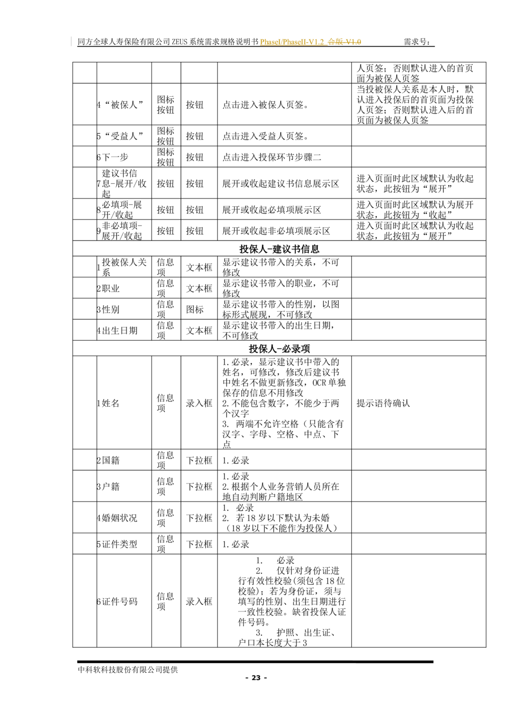 XX人寿ZEUS系统需求规格说明书合版-V1.2Revision_436套软件开发需求文档_VD516-软件开发需求文档_10各类系统软件开发需求_更新内容