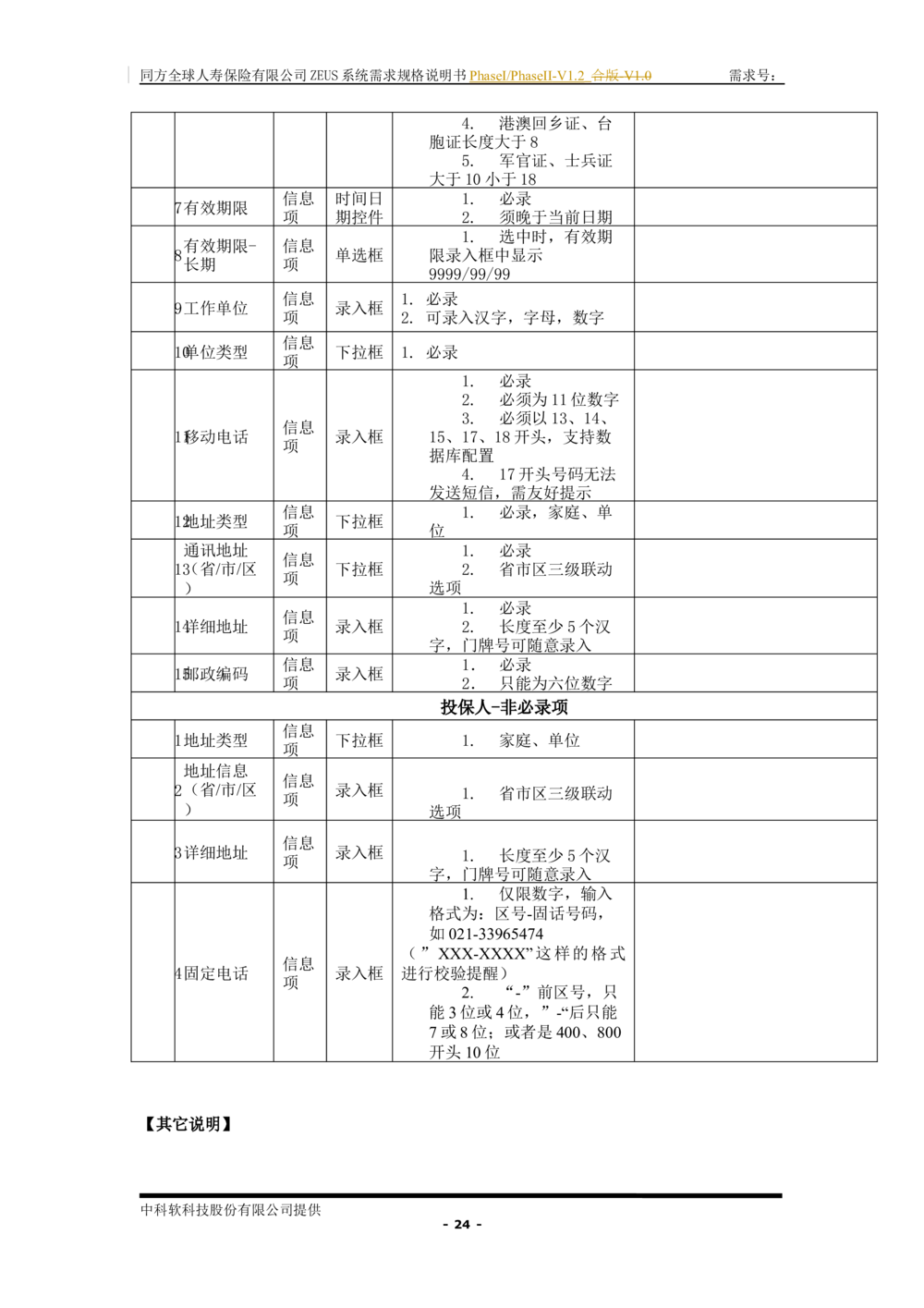 XX人寿ZEUS系统需求规格说明书合版-V1.2Revision_436套软件开发需求文档_VD516-软件开发需求文档_10各类系统软件开发需求_更新内容