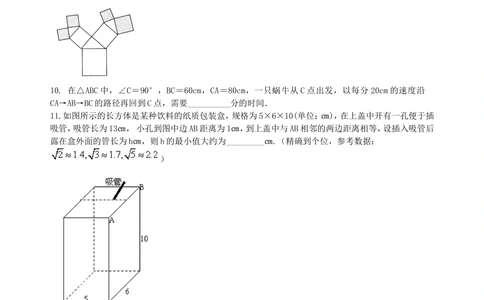 中考总复习：勾股定理及其逆定理--巩固练习（基础）_中考全科复习资料_北京四中绝密资料02中考数学总复习_29总复习：勾股定理及其逆定理（基础）