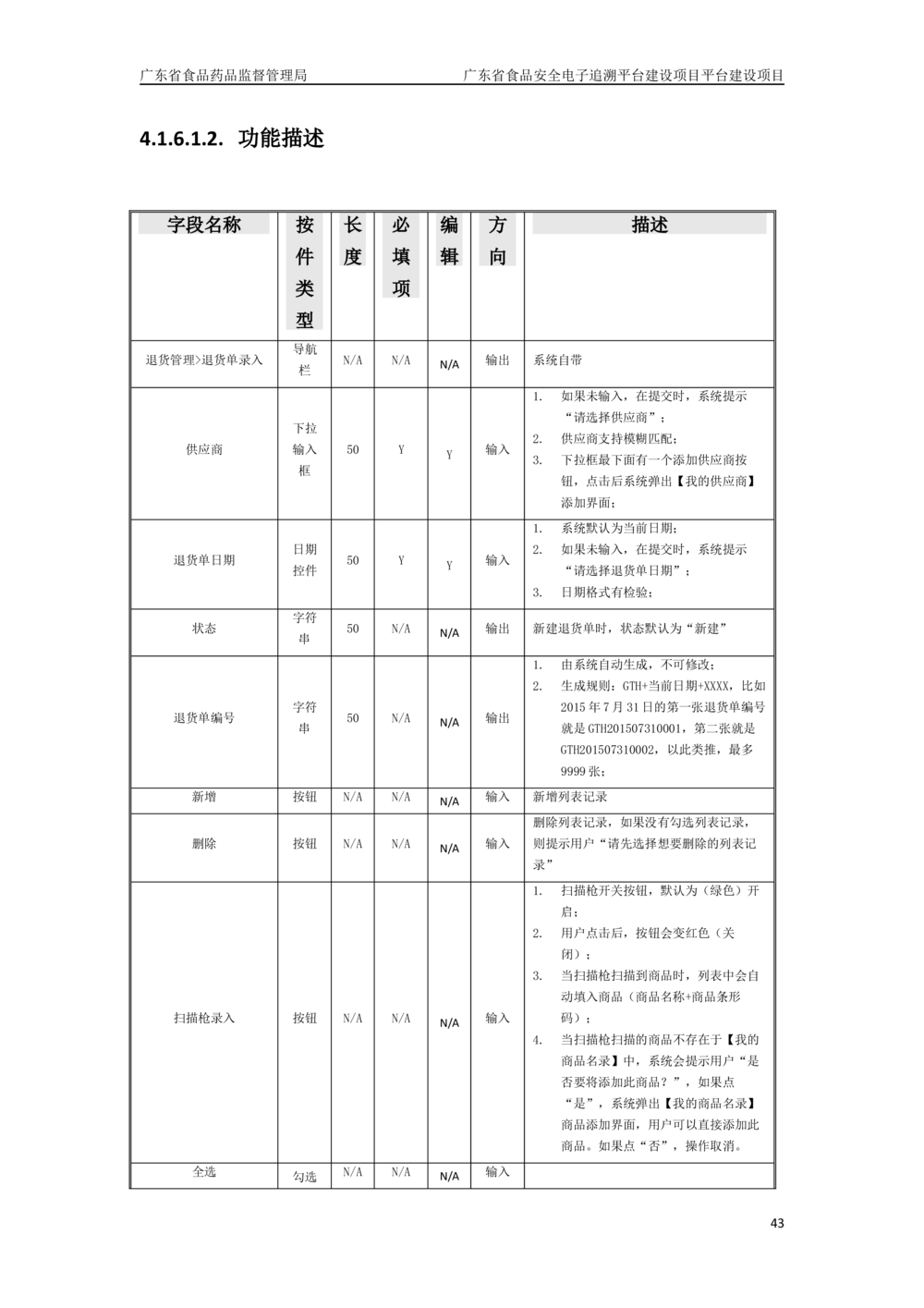 XX省食品安全电子追溯平台-需求规格说明书_436套软件开发需求文档_VD516-软件开发需求文档_10各类系统软件开发需求_更新内容