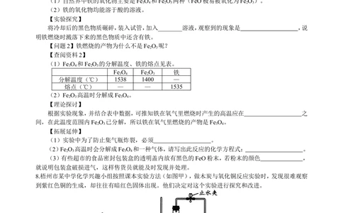 中考冲刺：化学探究题（提高）巩固练习_中考全科复习资料_北京四中绝密资料05中考化学总复习_50中考冲刺：化学探究题（提高）