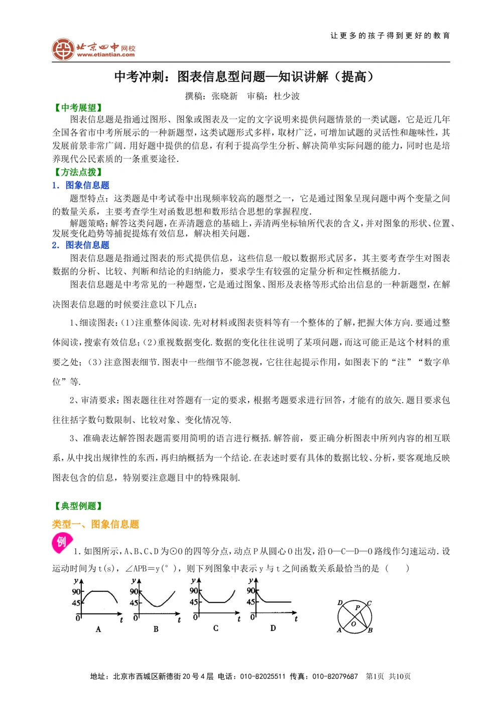 中考冲刺：图表信息型问题--知识讲解（提高）_中考全科复习资料_北京四中绝密资料02中考数学总复习_51中考冲刺：图表信息型问题（提高）