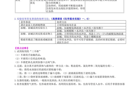 中考总复习：常用仪器与基本操作知识讲解_中考全科复习资料_北京四中绝密资料05中考化学总复习_38总复习：常用仪器与基本操作