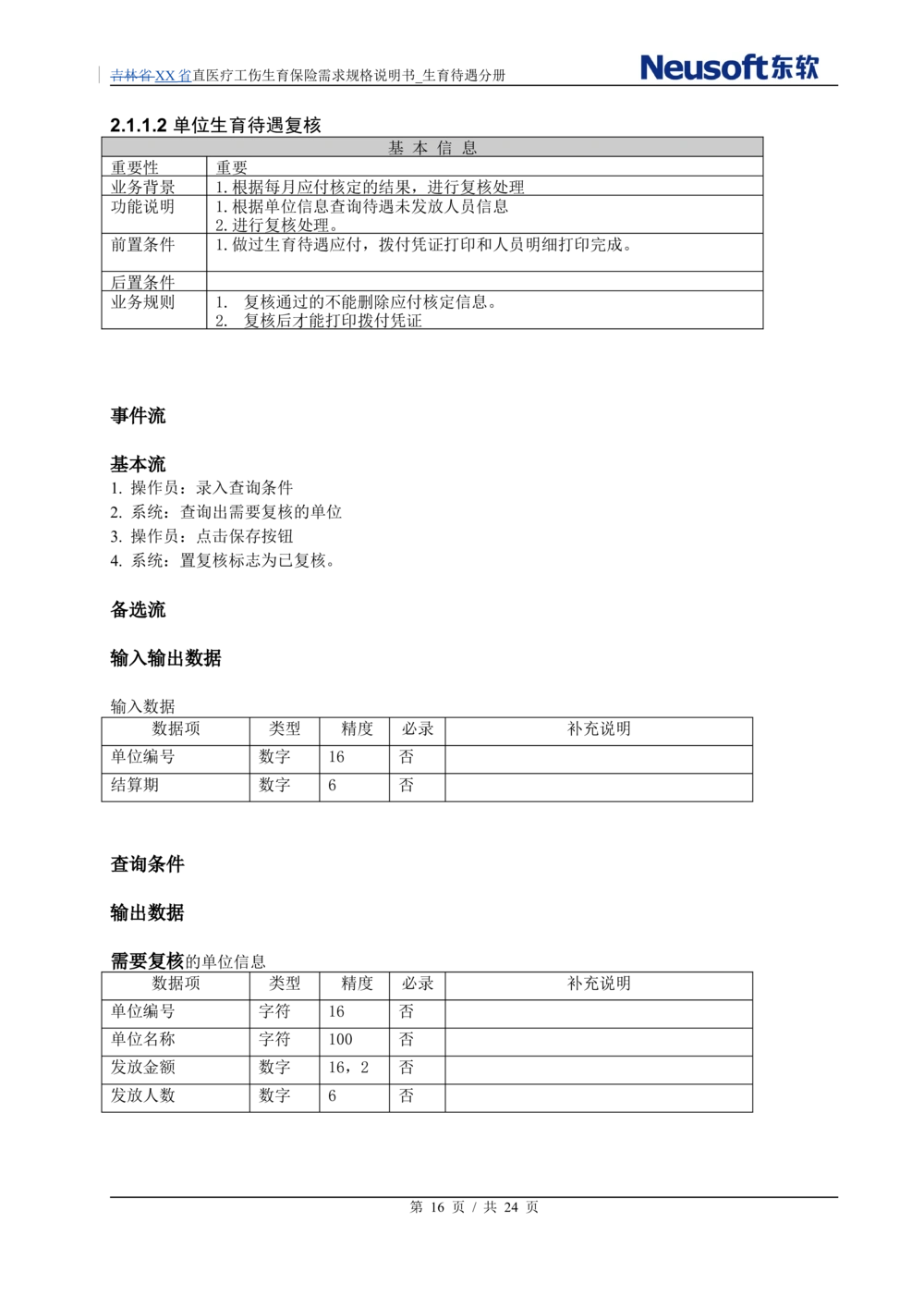 XX直医疗工伤生育保险需求规格说明书_生育待遇分册_436套软件开发需求文档_VD516-软件开发需求文档_10各类系统软件开发需求