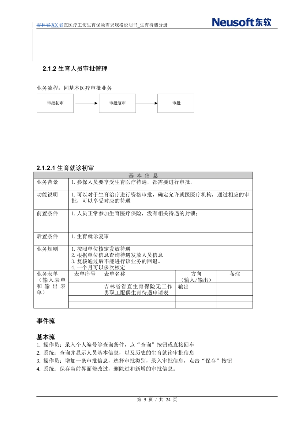 XX直医疗工伤生育保险需求规格说明书_生育待遇分册_436套软件开发需求文档_VD516-软件开发需求文档_10各类系统软件开发需求