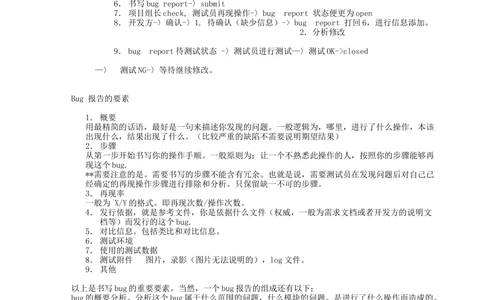Bug-报告的流程以及要素分析_436套软件开发需求文档_VD516-软件开发需求文档_09BUG描述报告书（22份）