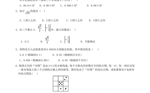 中考总复习：实数--巩固练习（基础）_中考全科复习资料_北京四中绝密资料02中考数学总复习_01总复习：实数（基础）