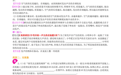 中考冲刺：声光热实验（提高）知识讲解_中考全科复习资料_北京四中绝密资料04中考物理总复习_39中考冲刺：声光热实验（提高）