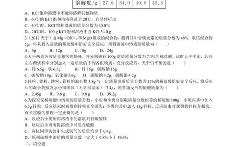 中考总复习：综合计算技巧（基础）巩固练习_中考全科复习资料_北京四中绝密资料05中考化学总复习_47总复习：综合计算技巧(基础）
