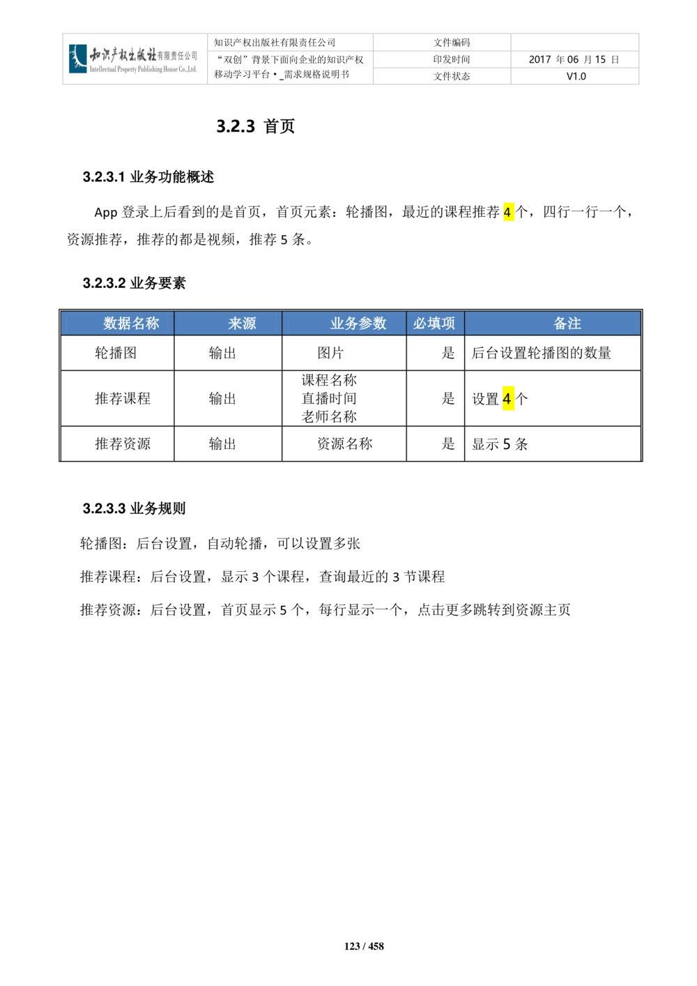 双创背景下面向企业的知识产权移动学习平台-培训端_需求规格说明书V2.8_436套软件开发需求文档_VD516-软件开发需求文档_10各类系统软件开发需求_更新内容