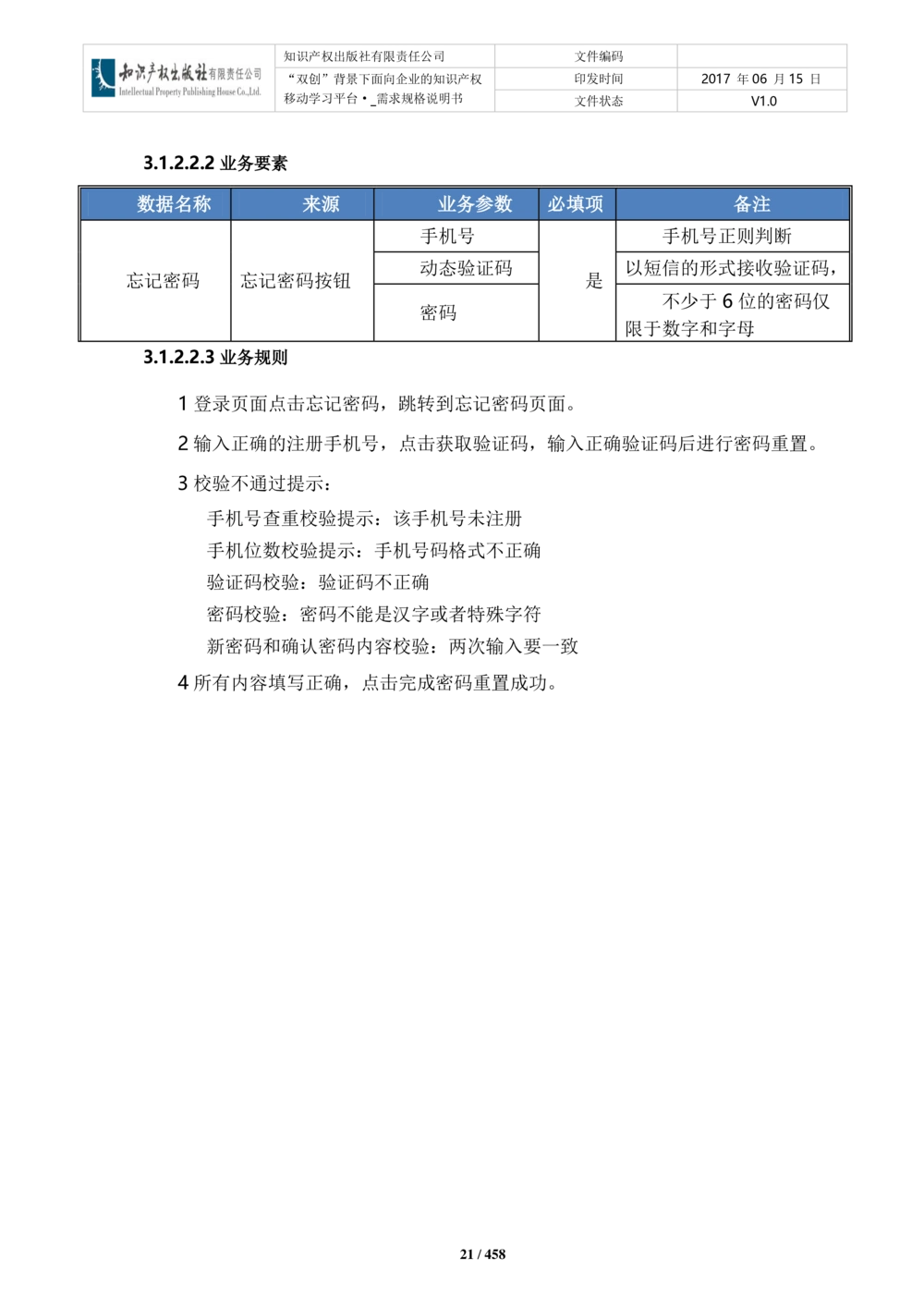 双创背景下面向企业的知识产权移动学习平台-培训端_需求规格说明书V2.8_436套软件开发需求文档_VD516-软件开发需求文档_10各类系统软件开发需求_更新内容