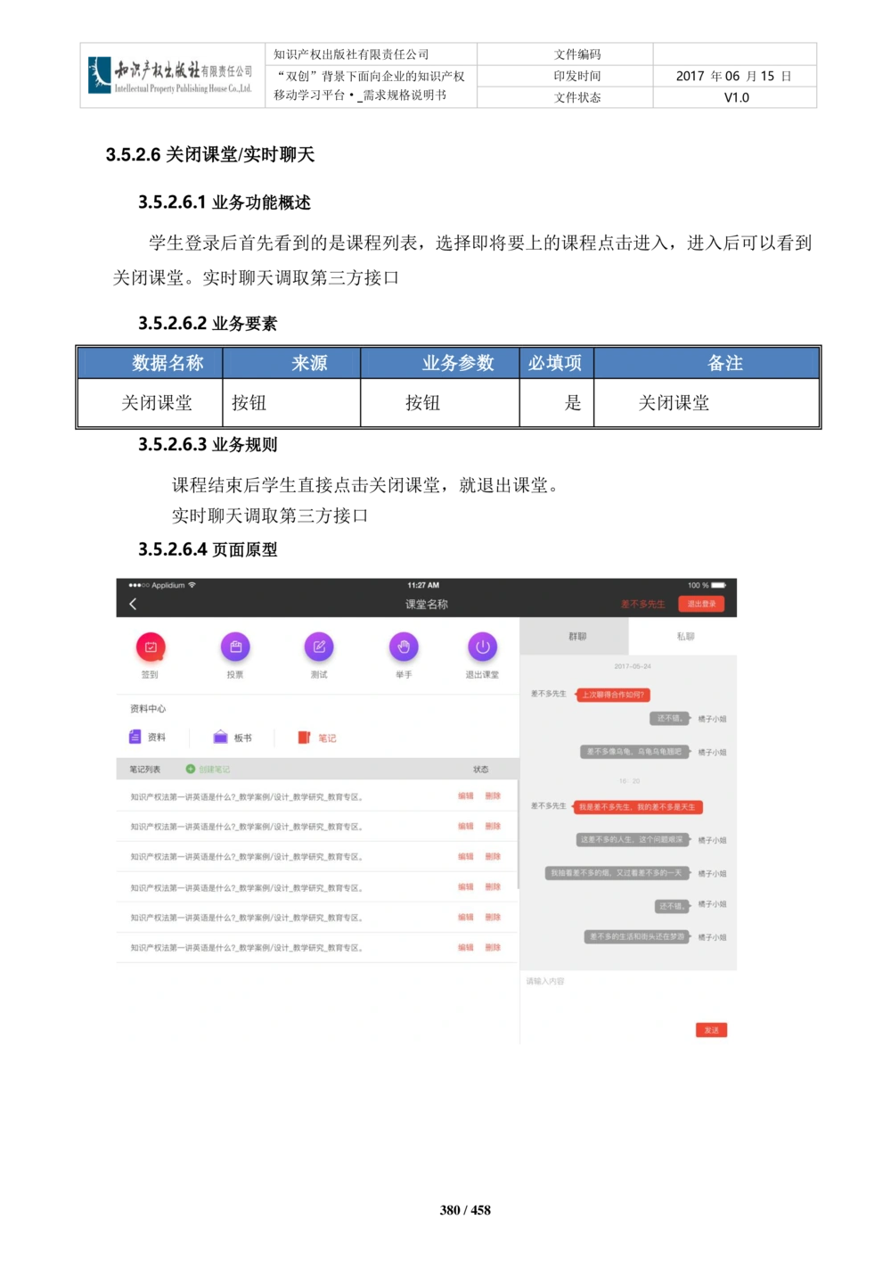 双创背景下面向企业的知识产权移动学习平台-培训端_需求规格说明书V2.8_436套软件开发需求文档_VD516-软件开发需求文档_10各类系统软件开发需求_更新内容