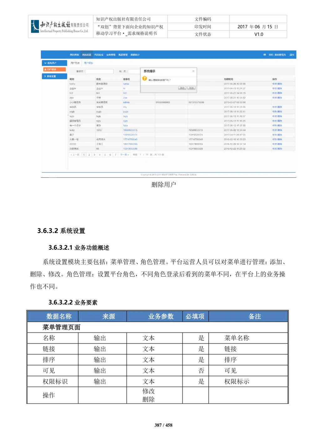 双创背景下面向企业的知识产权移动学习平台-培训端_需求规格说明书V2.8_436套软件开发需求文档_VD516-软件开发需求文档_10各类系统软件开发需求_更新内容